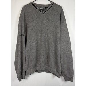 PING Collection V-Neck Sweater Men's XL Black And Gray Lightweight Pullover